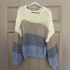Blue and cream sweater size small
